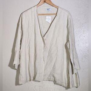 Completo Lino Natural Linen Blouse